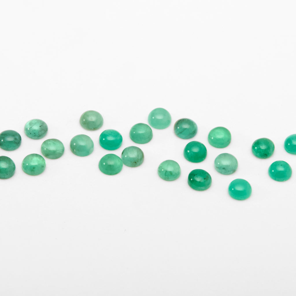 2 to 3.5mm AAA Dark Brazilian Emerald Round Cabs