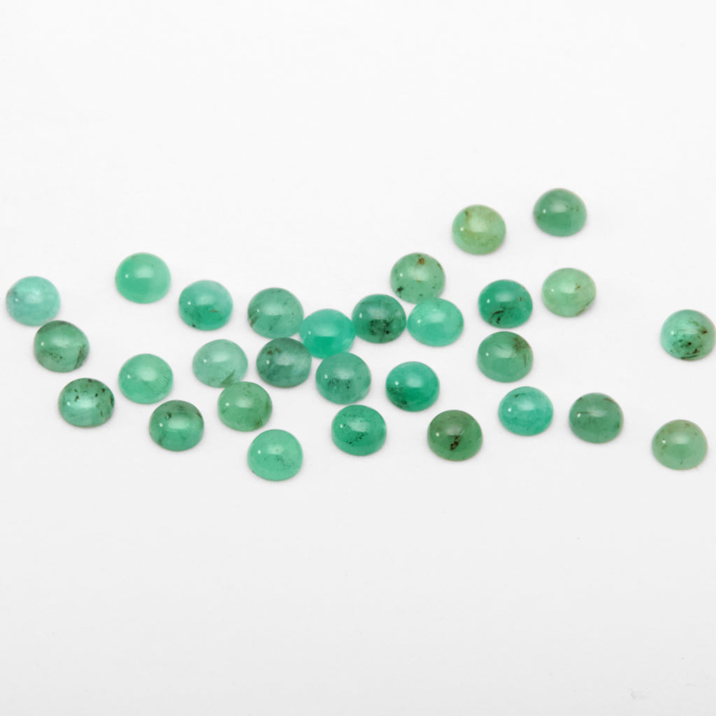 2 to 3.5mm AA Dark Brazilian Emerald Round Cabs