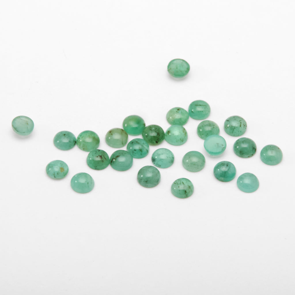 2 to 3mm A Dark Brazilian Emerald Round Cabs