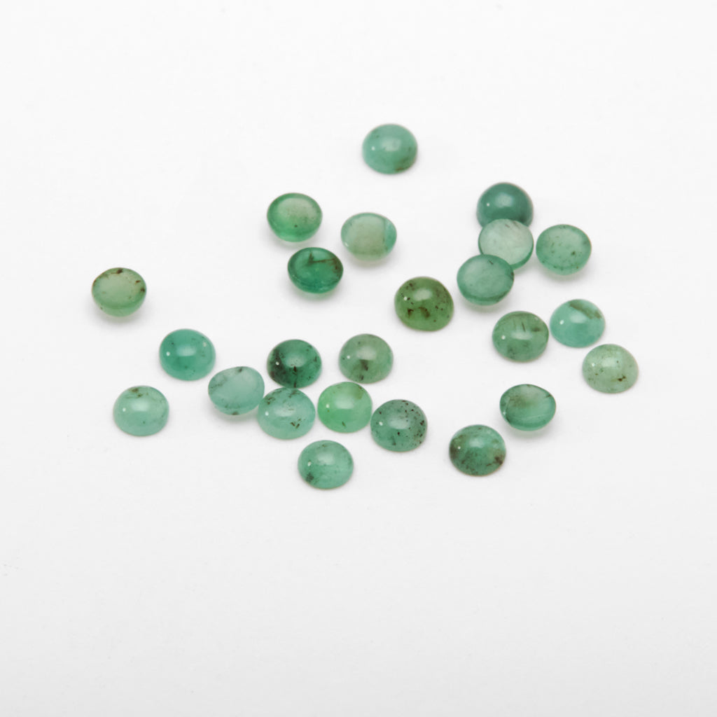 2 to 3mm B Dark Brazilian Emerald Round Cabs