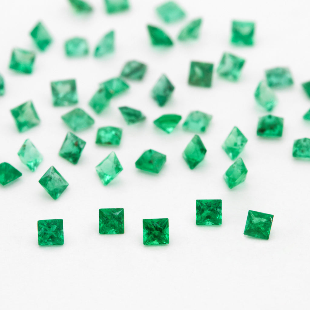 1.5 to 3mm AAA Dark Brazilian Emerald Princess Cuts
