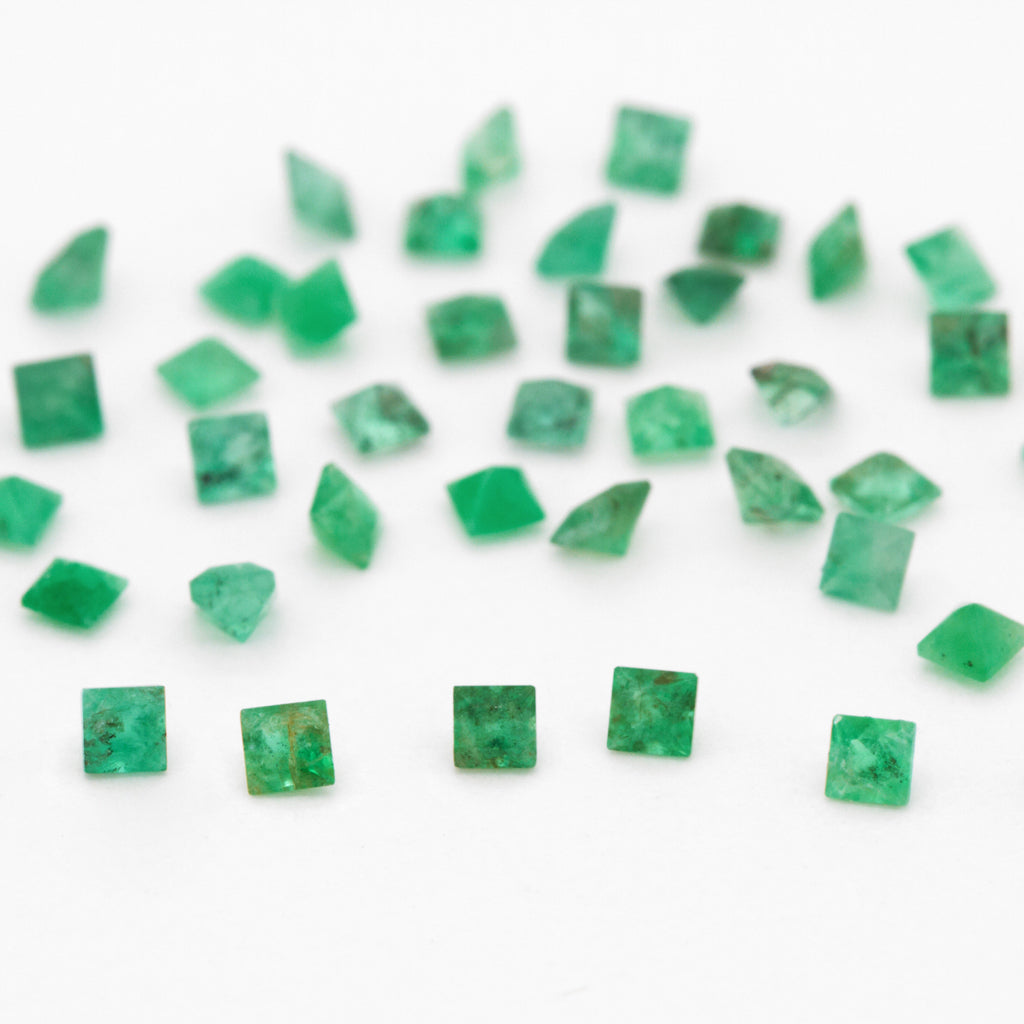 1.5 to 3.5mm A Dark Brazilian Emerald Princess Cuts