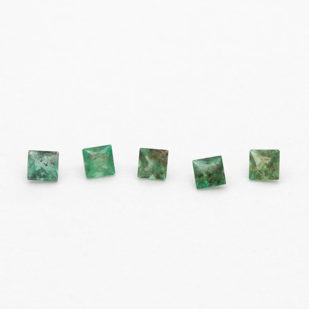1.5 to 3mm B Dark Brazilian Emerald Princess Cuts