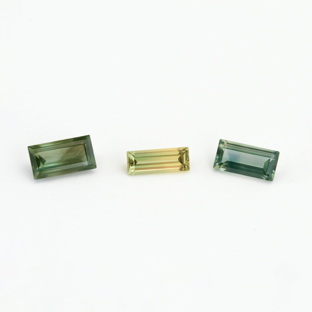 < 1ct One-of-a-Kind Nigerian Sapphire Baguettes