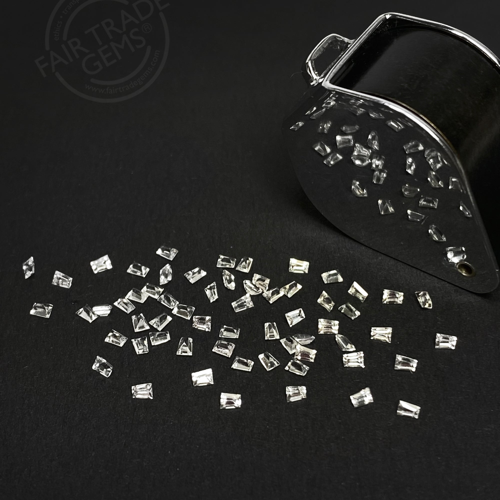 2x1.5x1 to 3x2x1.2mm White Ceylon Sapphire Tapered Baguettes