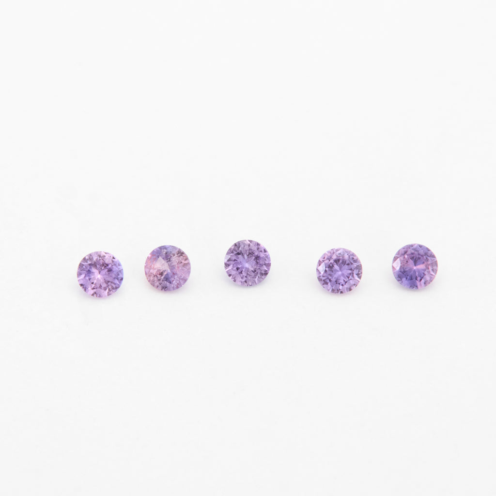 1 to 3.75mm Lavender Untreated Winza Sapphire Rounds