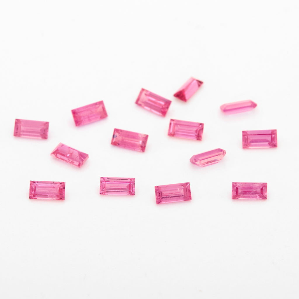 3x1.5 to 5x2.5mm Dark Pink Untreated Winza Sapphire Baguettes