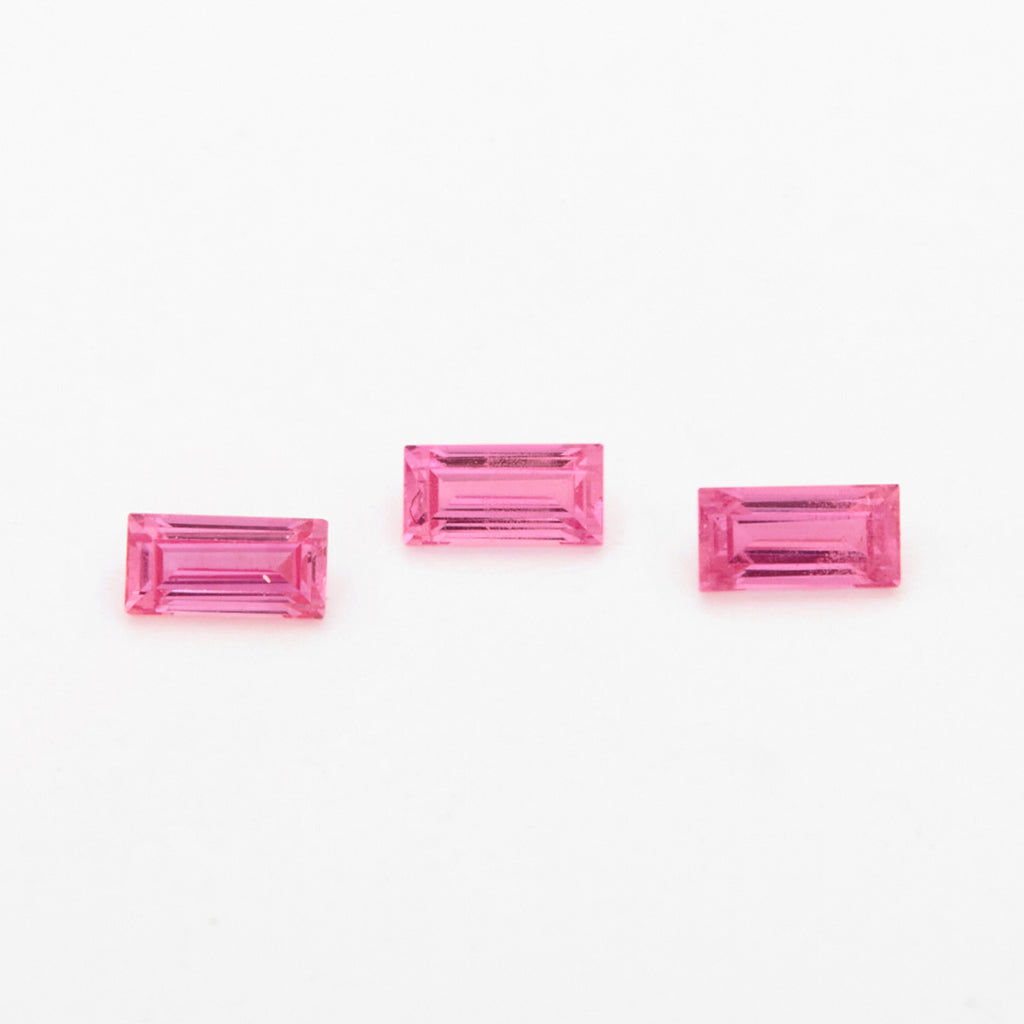 3x1.5 to 5x2.5mm Dark Pink Untreated Winza Sapphire Baguettes