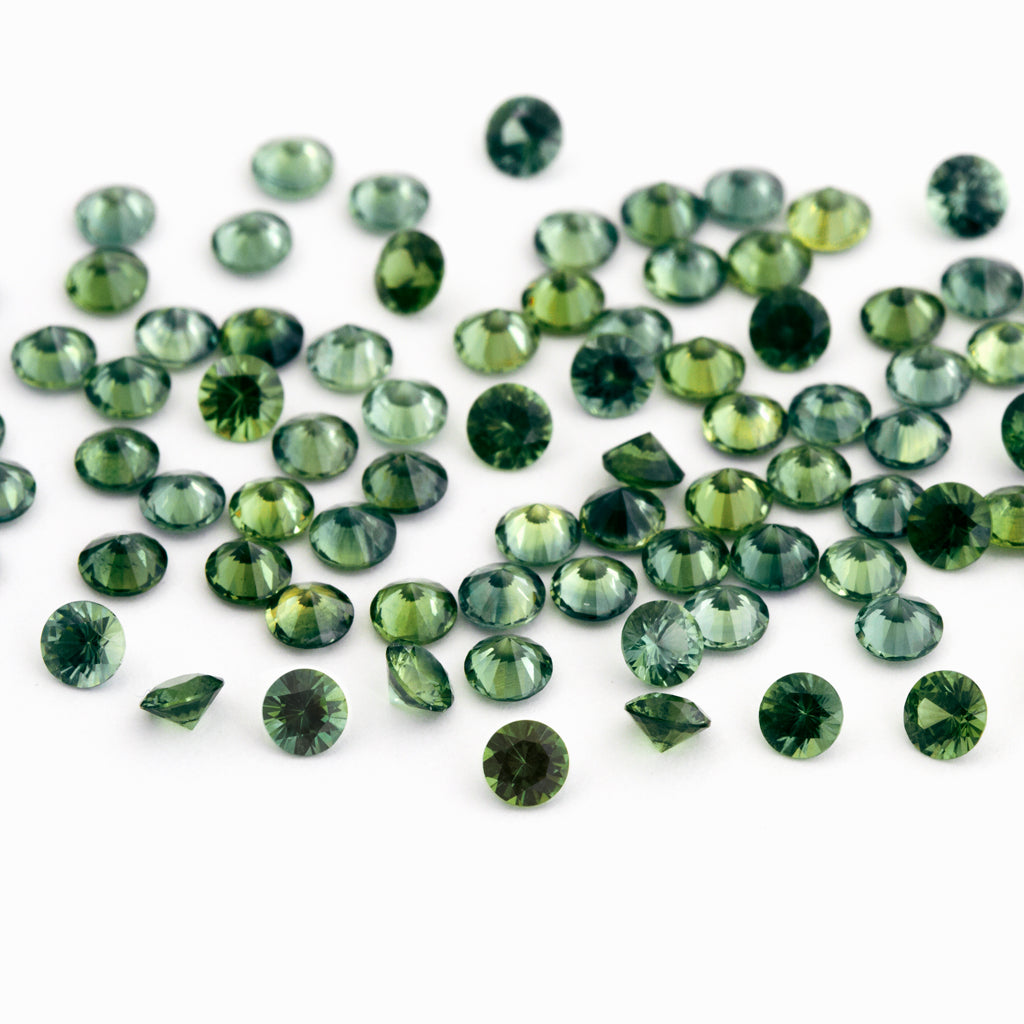 1.3 to 3.75mm Dark Green Australian Sapphire Rounds