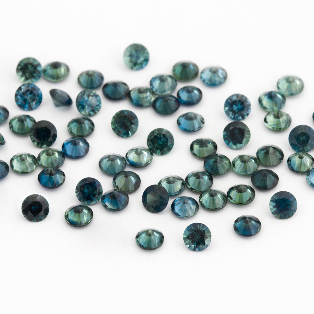 1.3 to 3.75mm Dark Teal Australian Sapphire Rounds