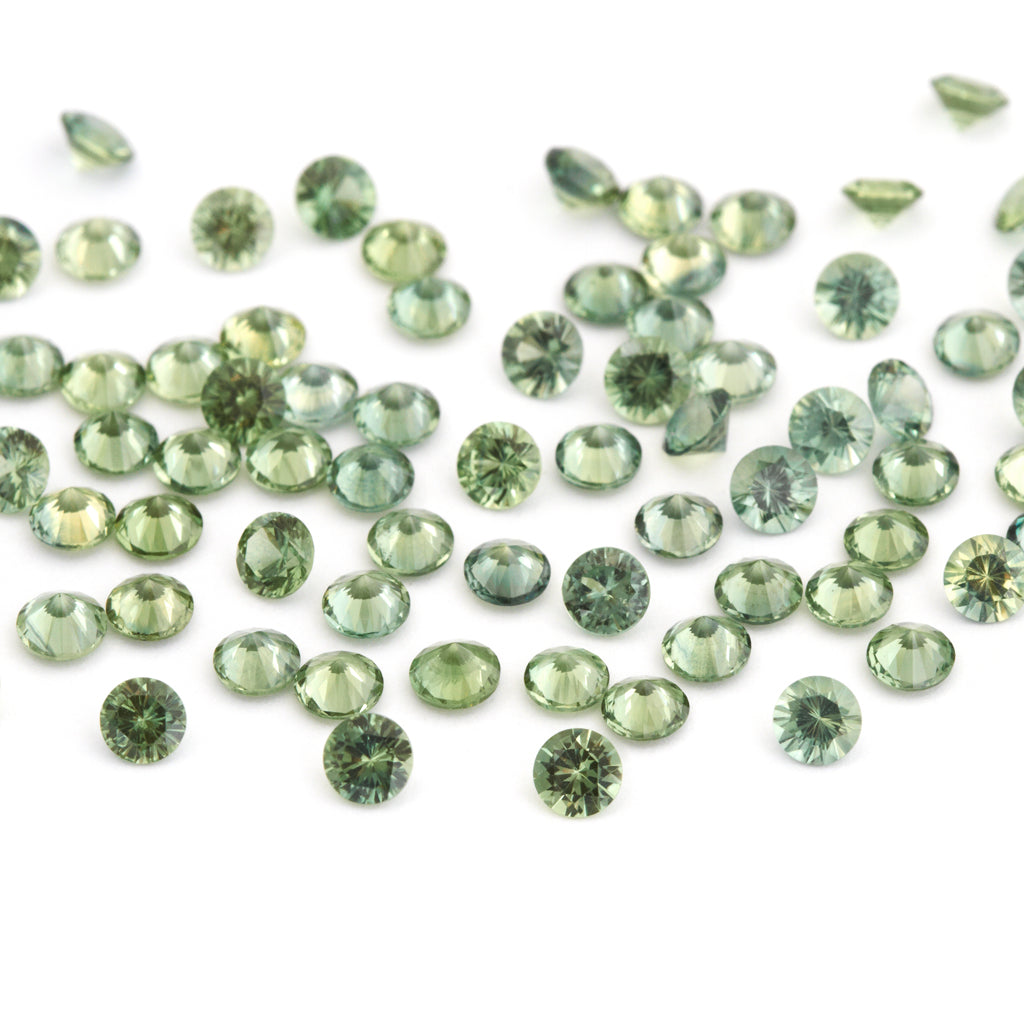 1.3 to 3.75mm Medium Green Australian Sapphire Rounds
