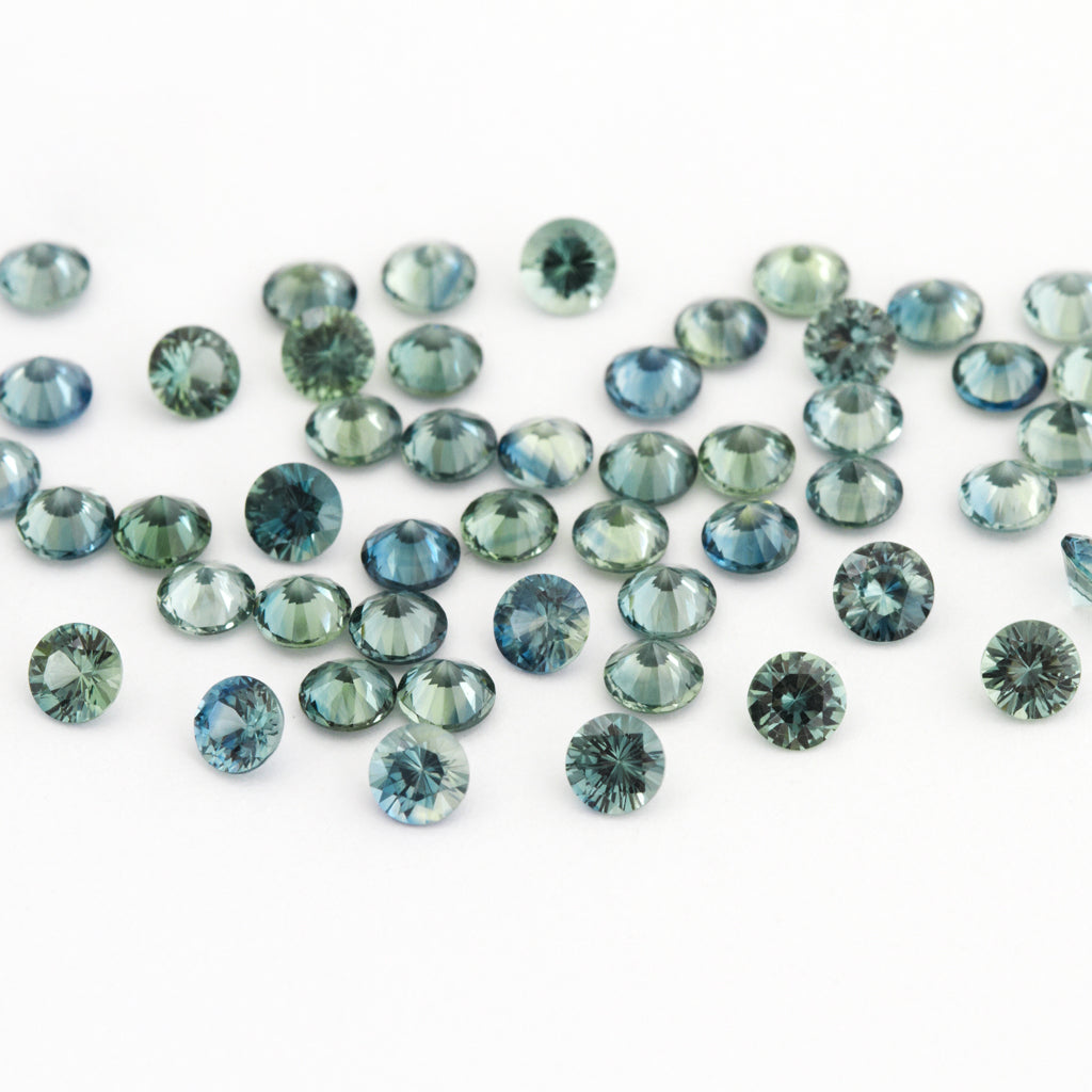 1.3 to 3.75mm Medium Teal Australian Sapphire Rounds