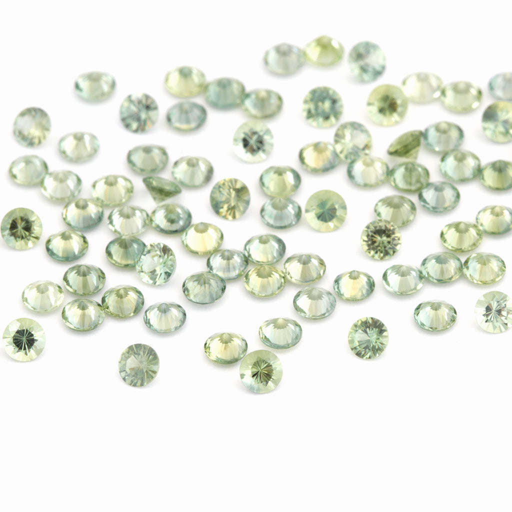 1.3 to 3.75mm Light Green Australian Sapphire Rounds
