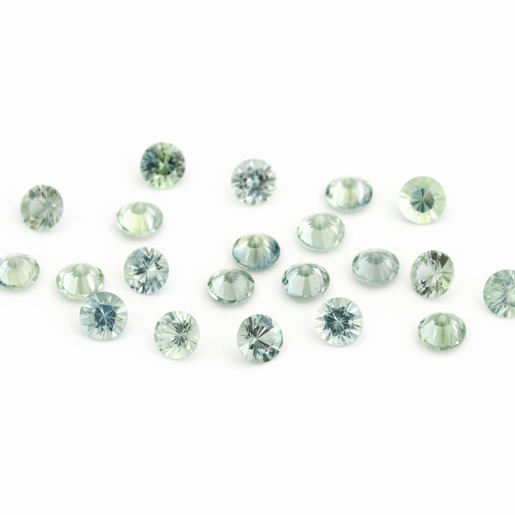 1.3 to 3.75mm Light Teal Australian Sapphire Rounds