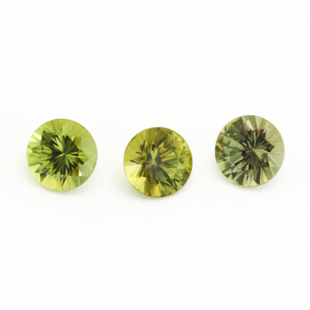 4 to 6mm Dark Lime Green Australian Sapphire Rounds