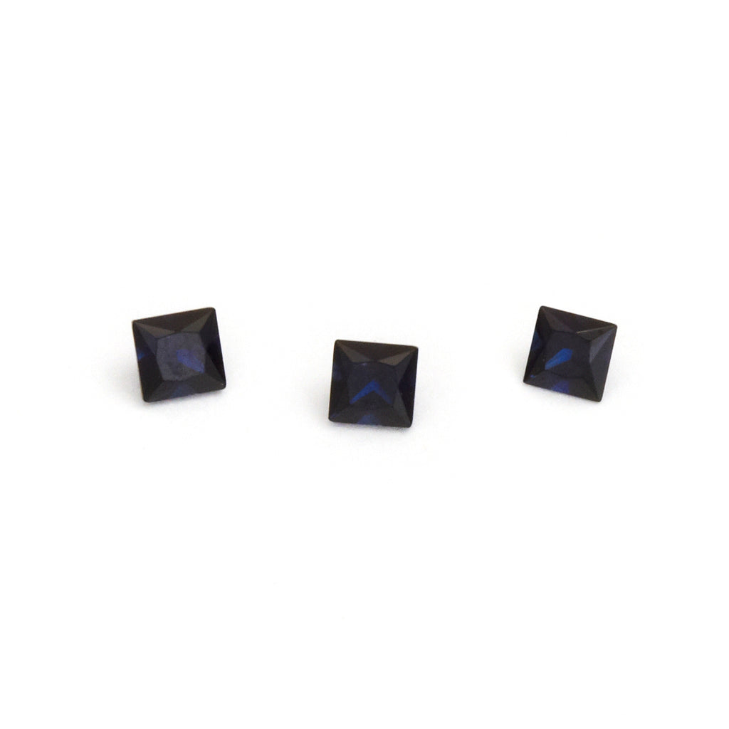 1.75 to 3.5mm Dark Blue Australian Sapphire Princess Cuts