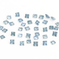 1.75 to 3.5mm Light Denim Australian Sapphire Princess Cuts