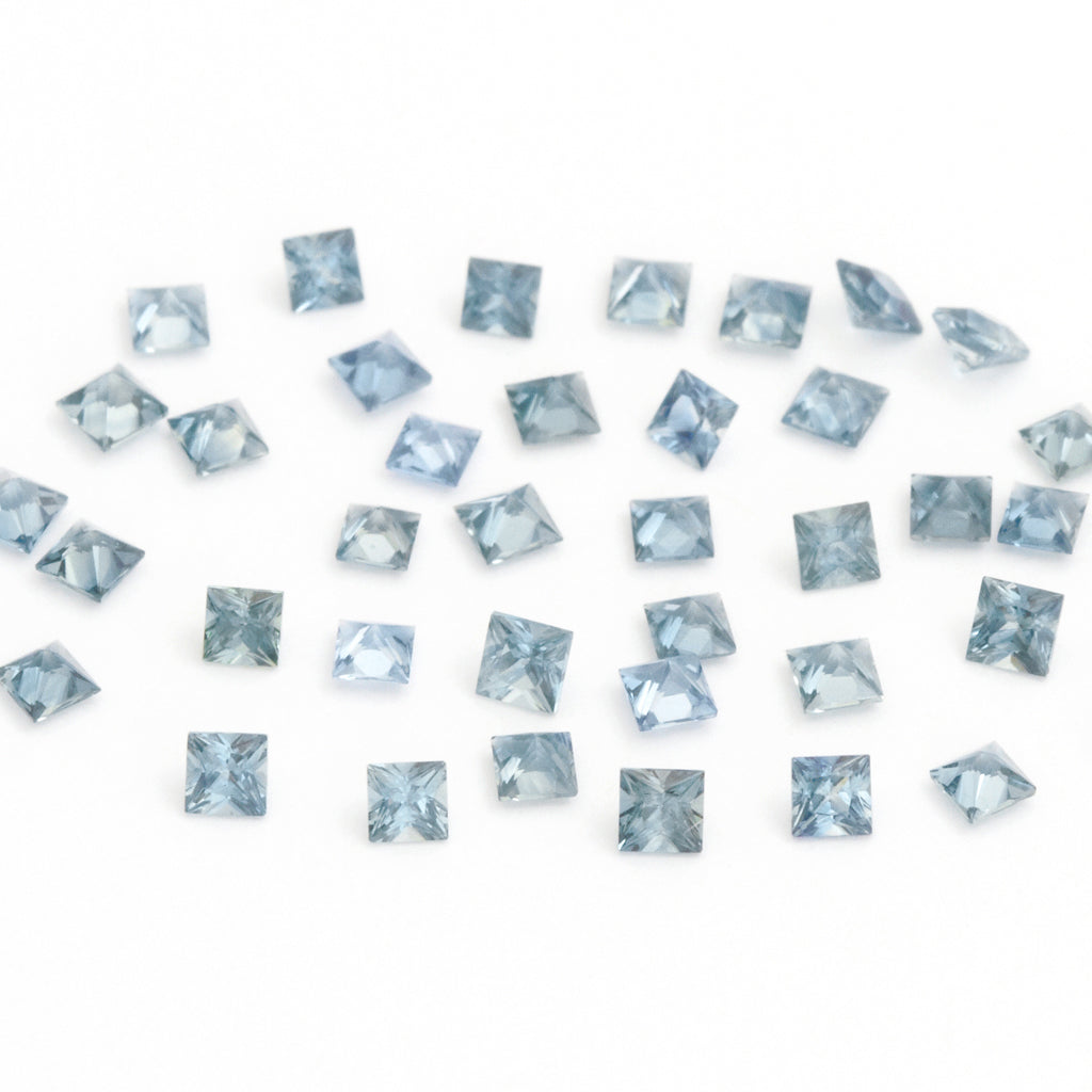 1.75 to 3.5mm Light Denim Australian Sapphire Princess Cuts