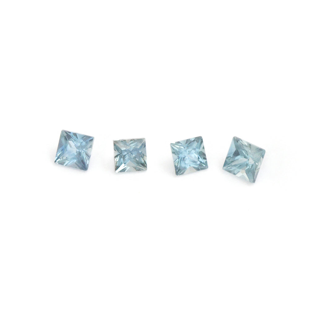 1.75 to 3.5mm Light Denim Australian Sapphire Princess Cuts