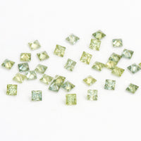 1.75 to 3.5mm Light Green Australian Sapphire Princess Cuts