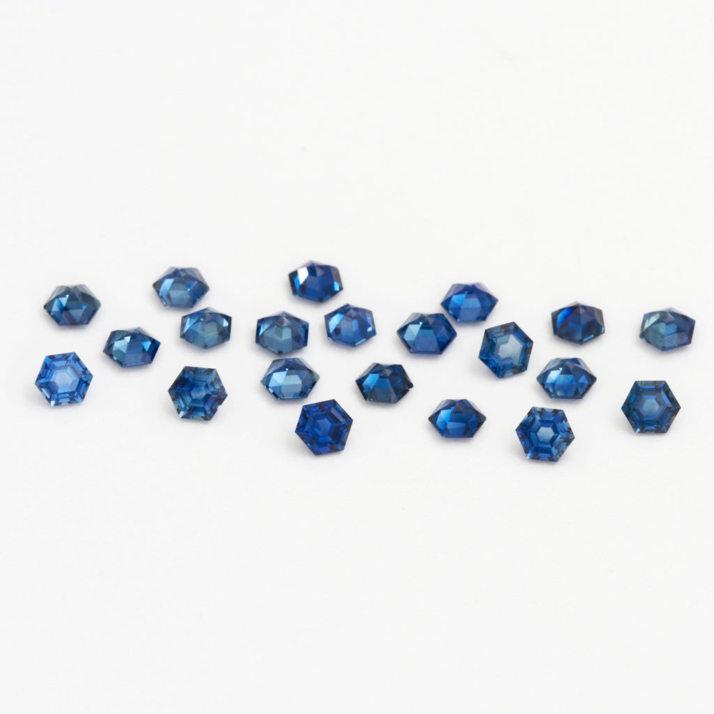 3 to 3.5mm Bright Blue Australian Sapphire Hexagons