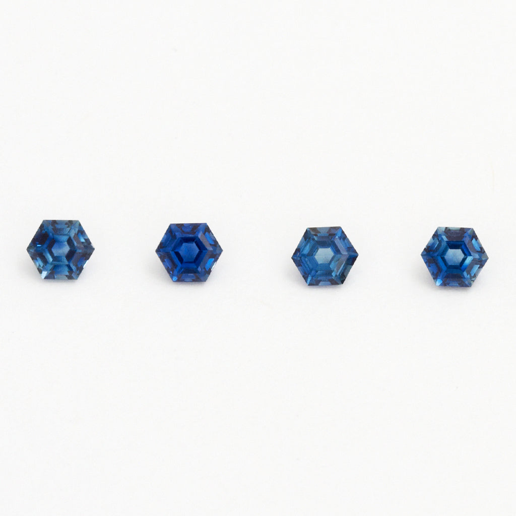 3 to 3.5mm Bright Blue Australian Sapphire Hexagons