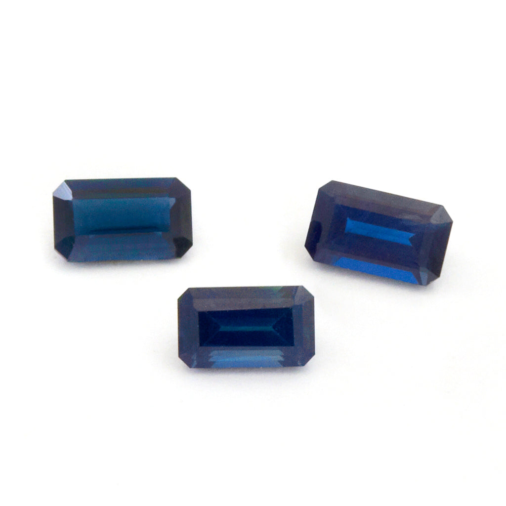4x3 to 6x4mm Bright Blue Australian Sapphire Emerald Cuts