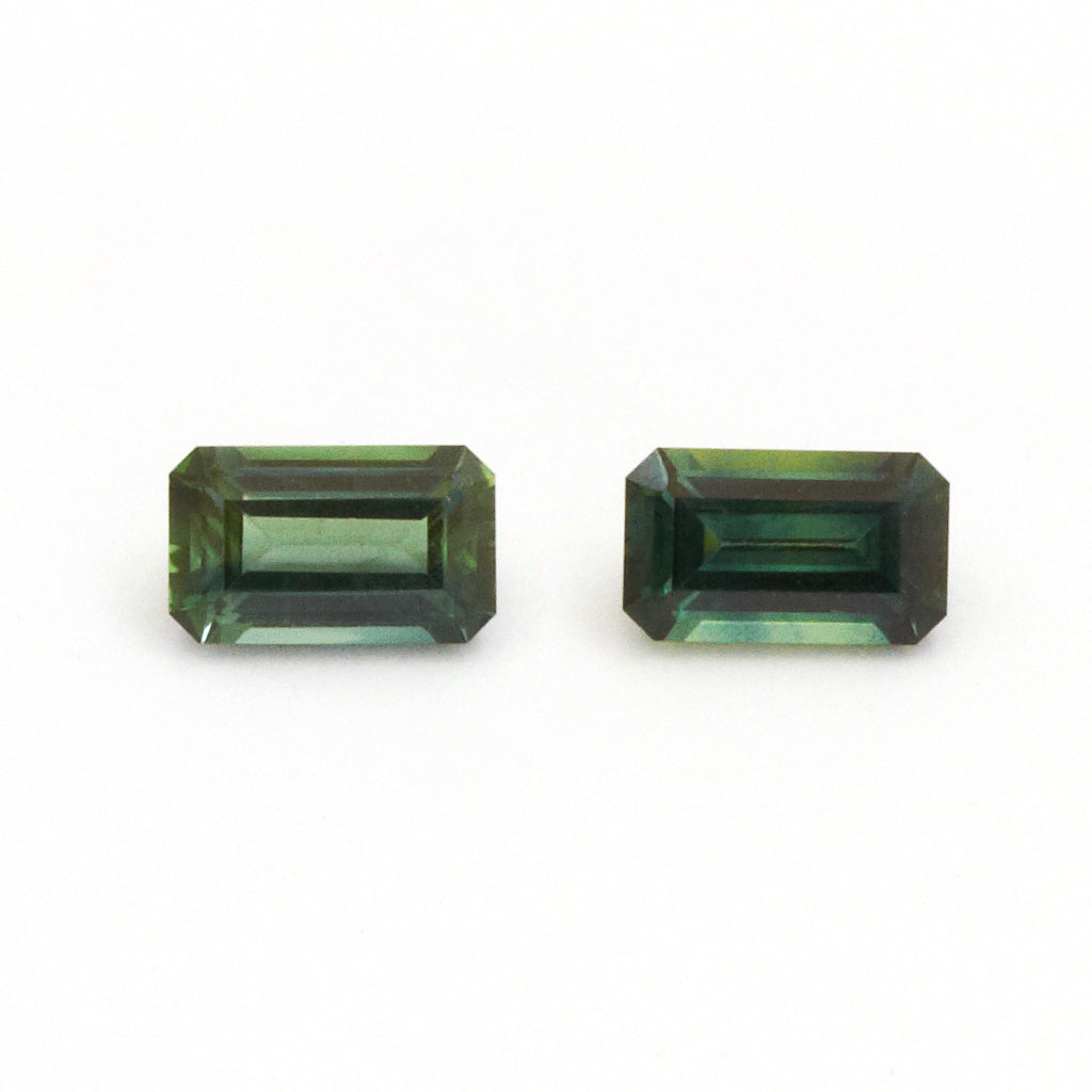4x3 to 6x4mm Dark Green Australian Sapphire Emerald Cuts