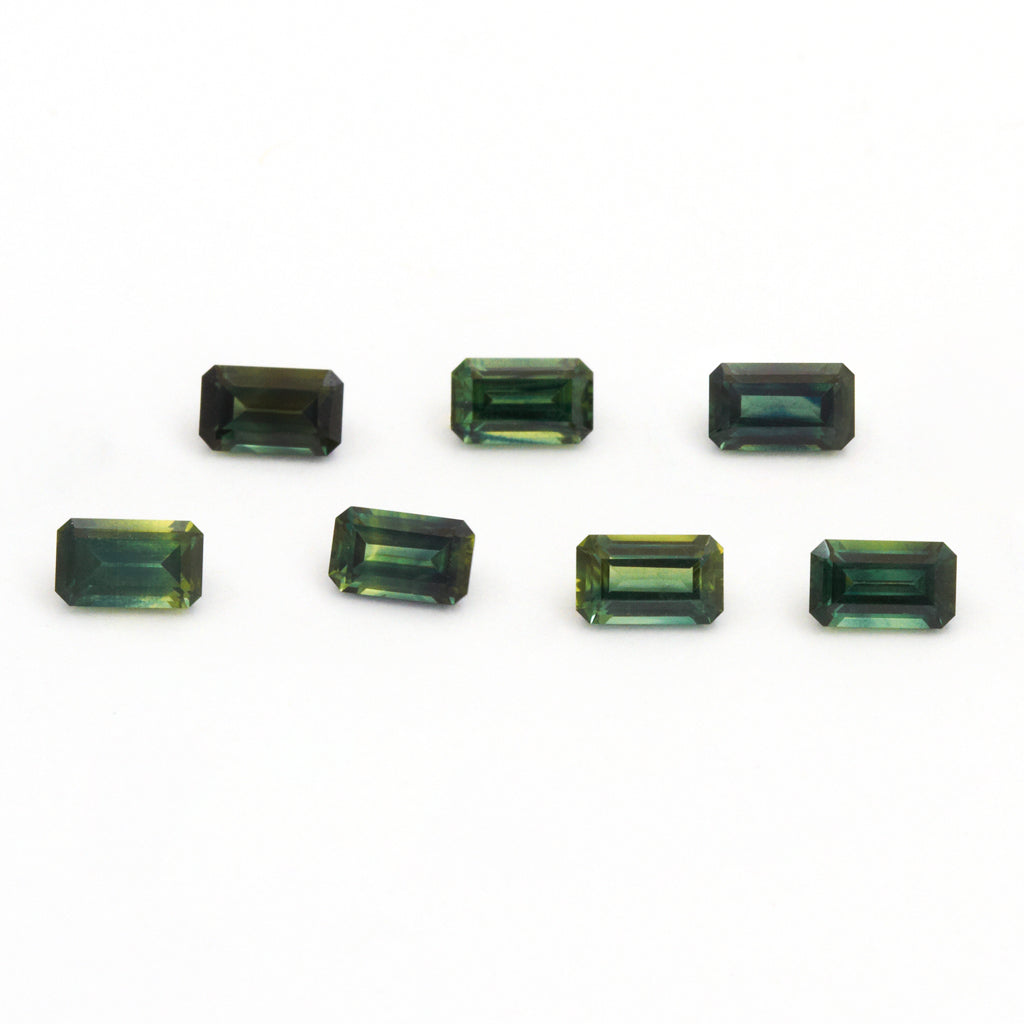 4x3 to 6x4mm Dark Green Australian Sapphire Emerald Cuts