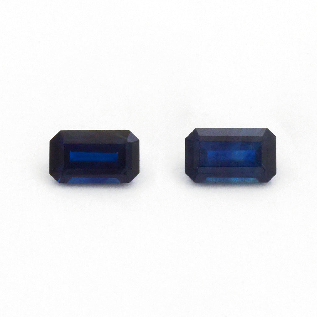 4x3 to 6x4mm Deep Blue Australian Sapphire Emerald Cuts
