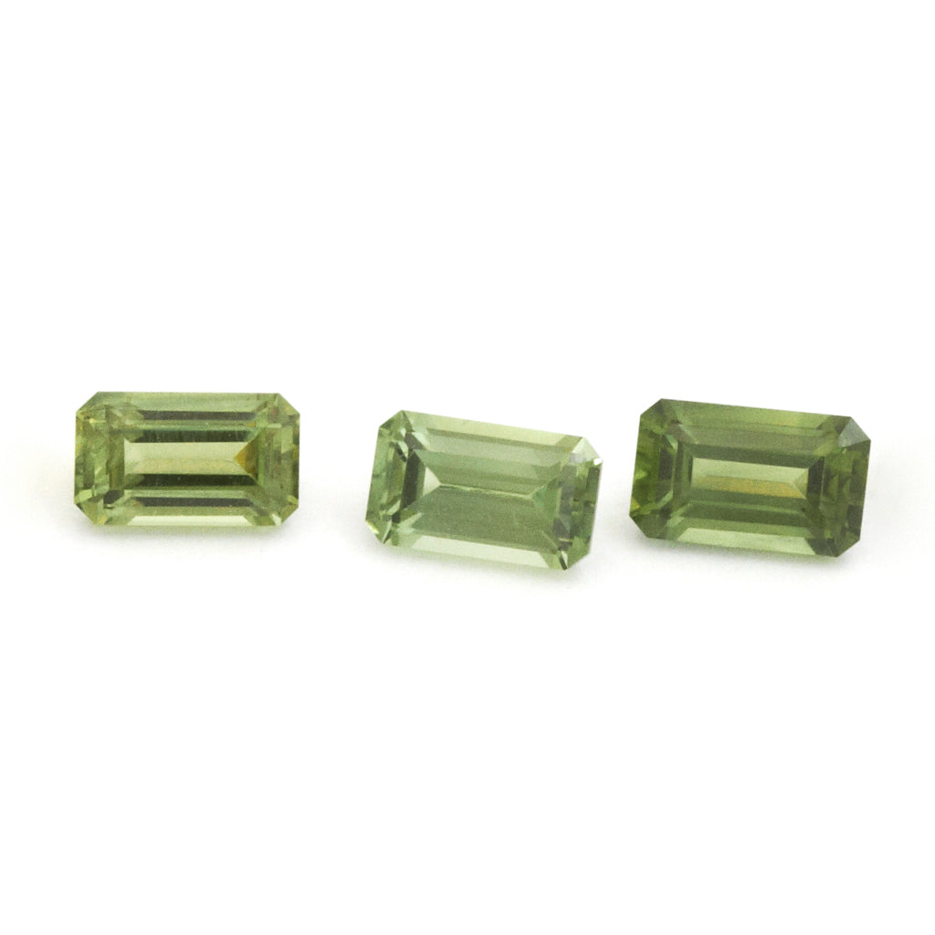 4x3 to 6x4mm Medium Green Australian Sapphire Emerald Cuts