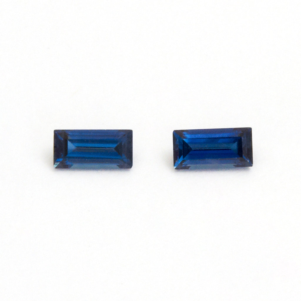 4x2 to 6x3mm Bright Blue Australian Sapphire Baguettes