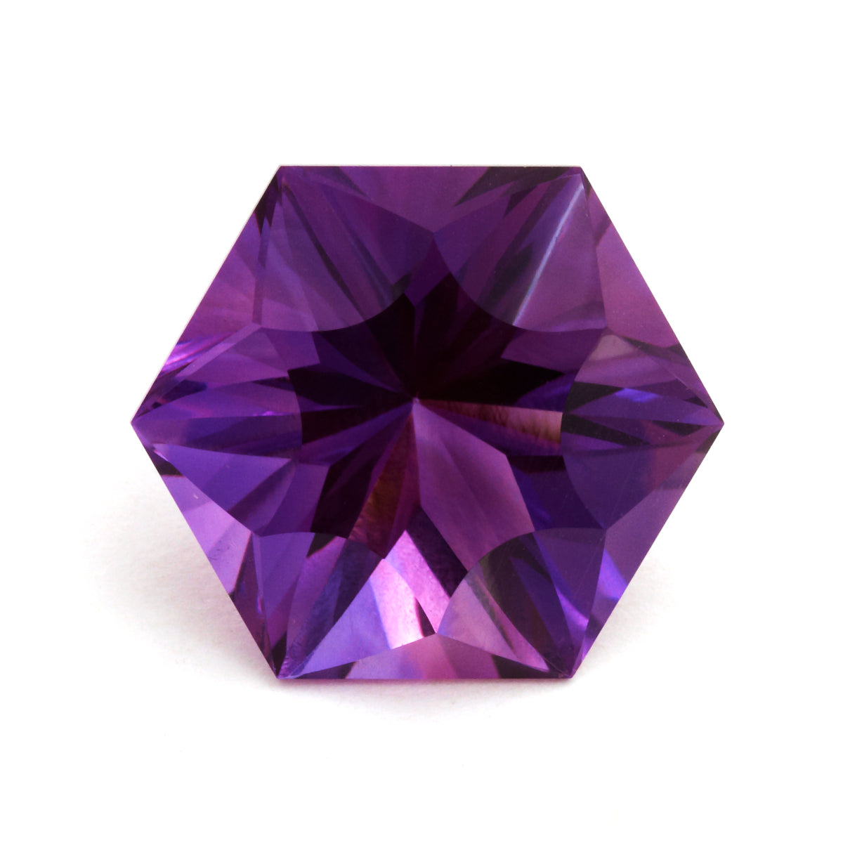 23.67ct AA Iris Amethyst® Concave Hexagon