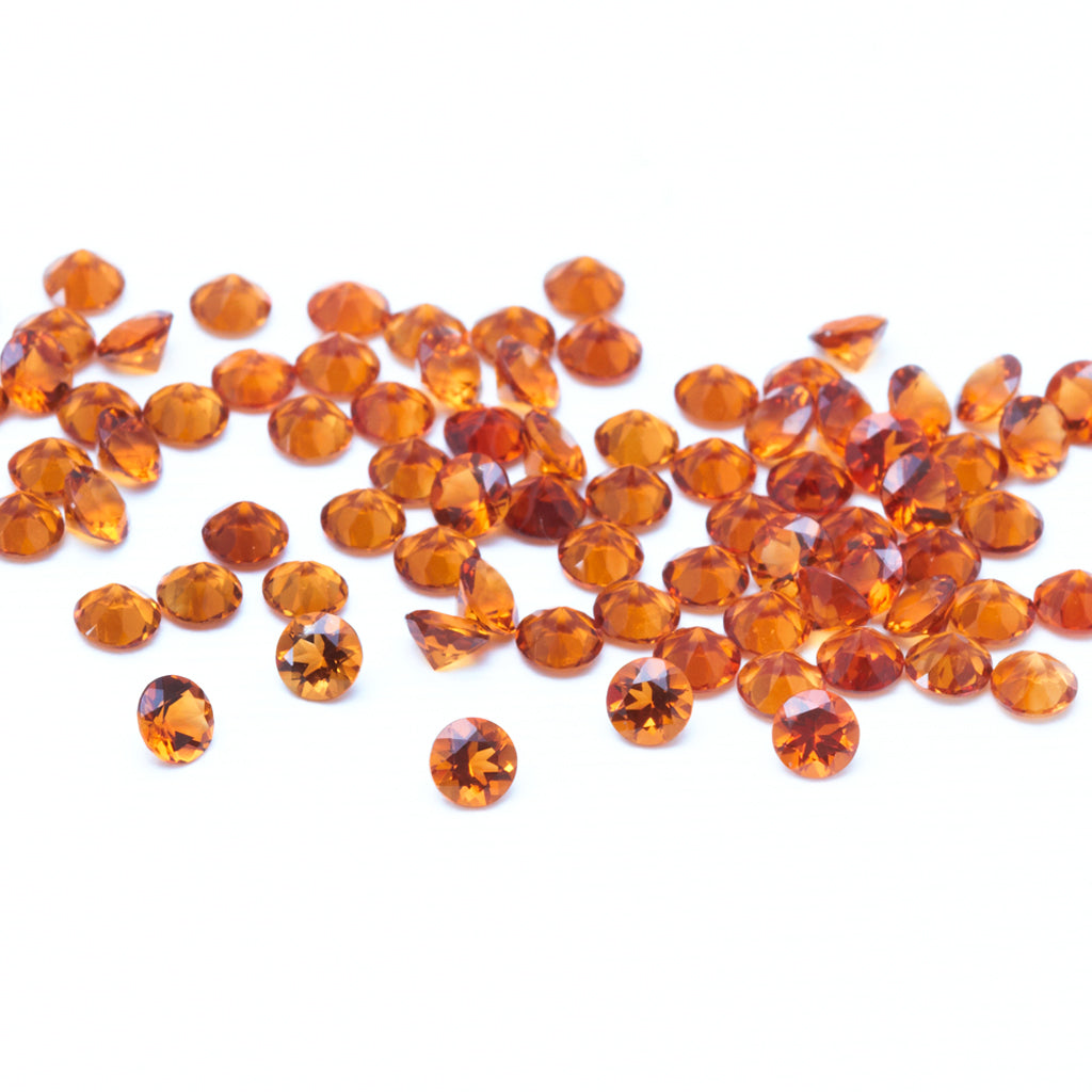 2 to 3.5mm Red Orange Fire Citrine® Rounds