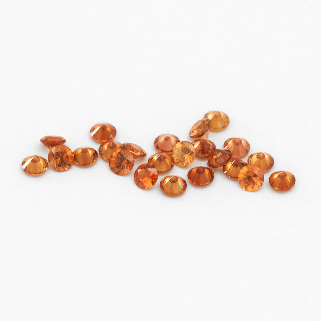 1.5 to 3.5mm Orange Zircon Rounds