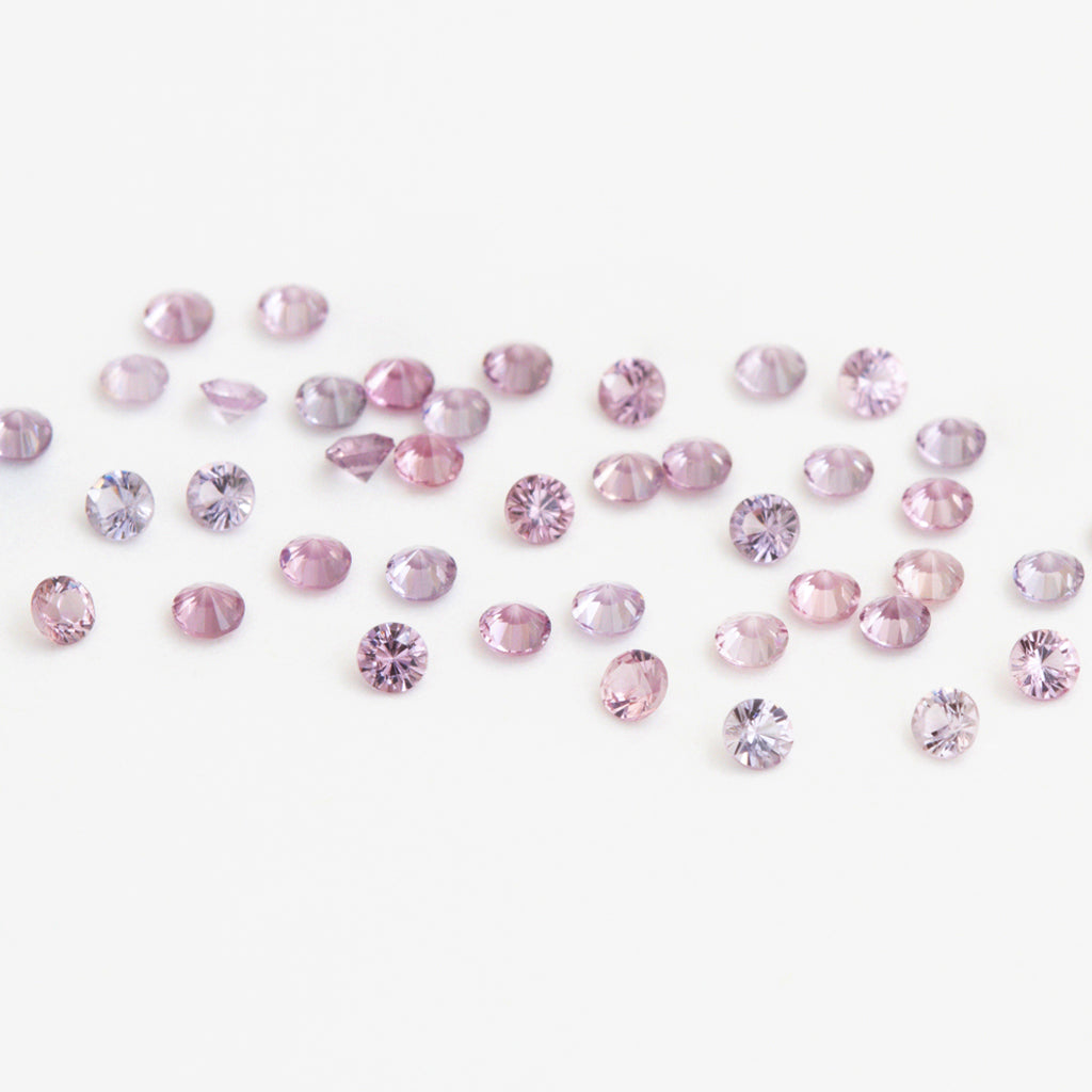 1.3 to 3.5mm Grey-Pink Spinel Rounds