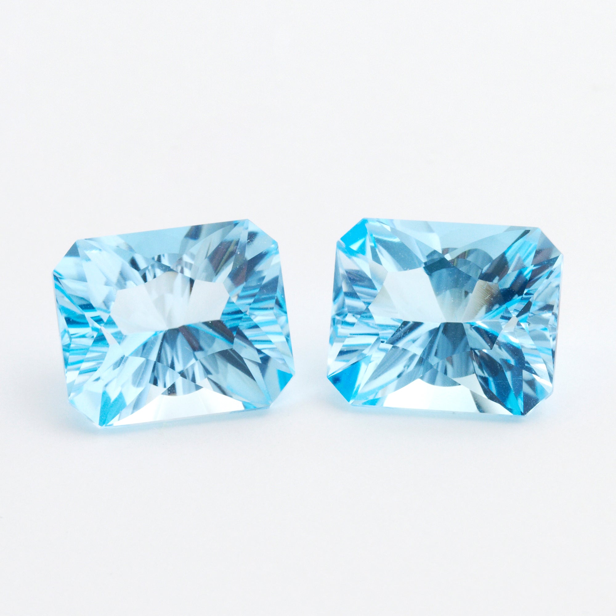 12x10mm Sky Blue Topaz Concave Emerald Cuts