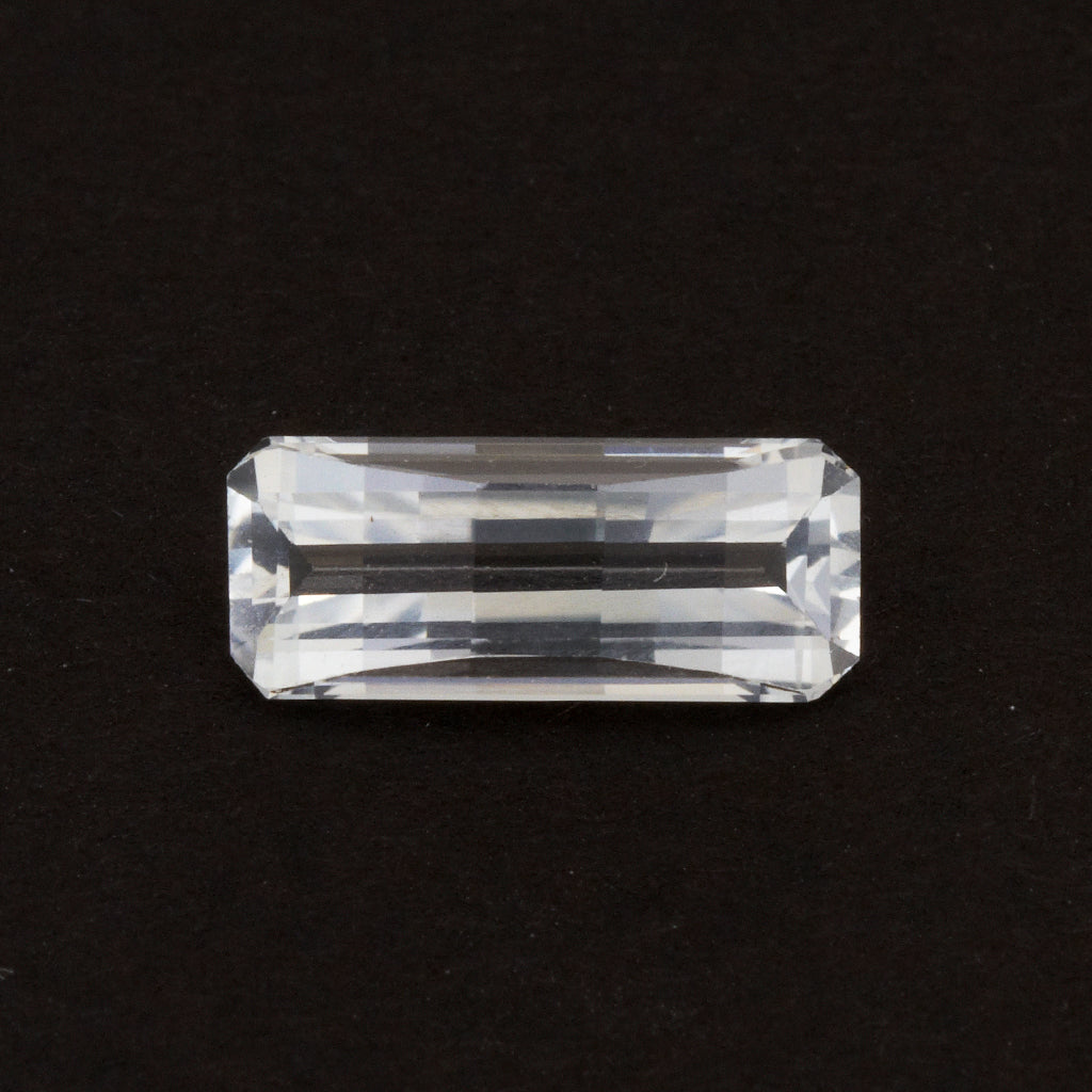 12x5mm White Topaz Opposed Bar Emerald Cut