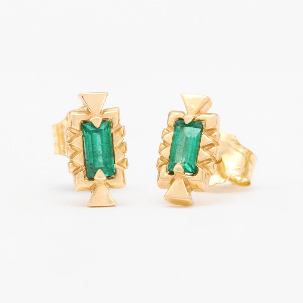 Customizable 4x2mm Baguette ColorKissed™ Stud Earrings No. 19200