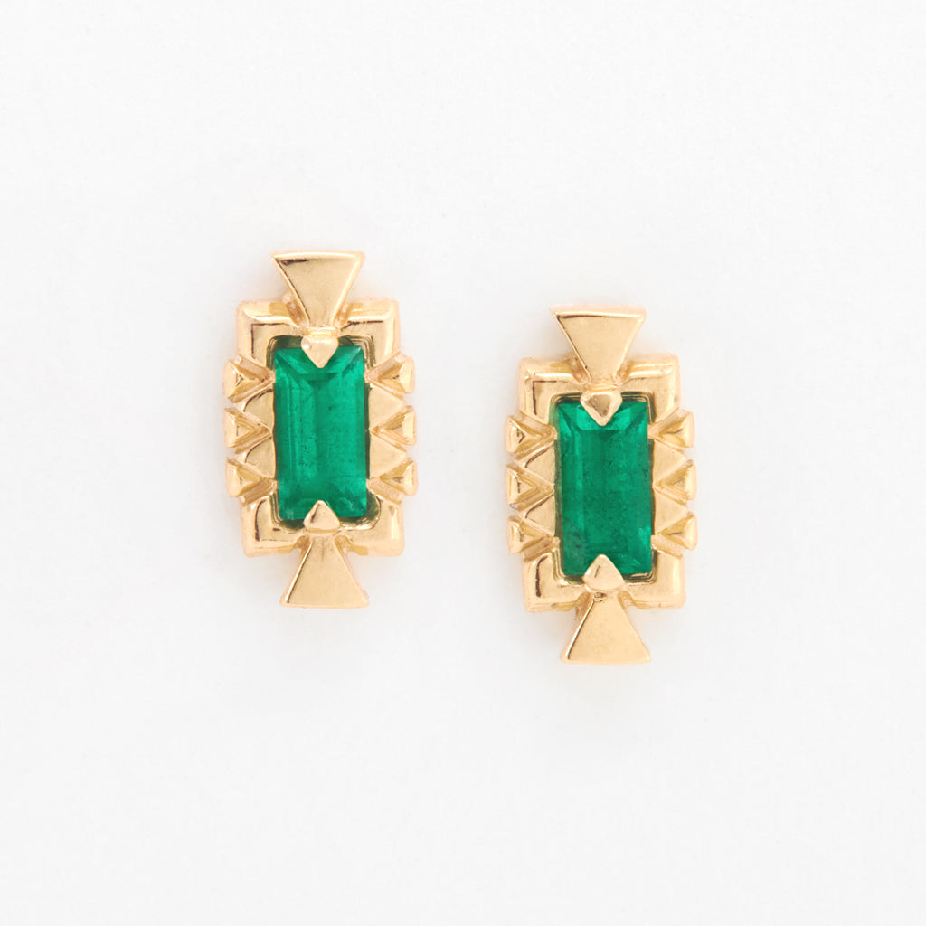 Customizable 4x2mm Baguette ColorKissed™ Stud Earrings No. 19200