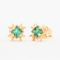 Customizable 3mm Princess Cut ColorKissed™ Stud Earrings No. 19230