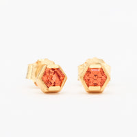 Customizable 3mm Hexagon ColorKissed™ Stud Earrings No. 19250