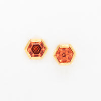 Customizable 3mm Hexagon ColorKissed™ Stud Earrings No. 19250
