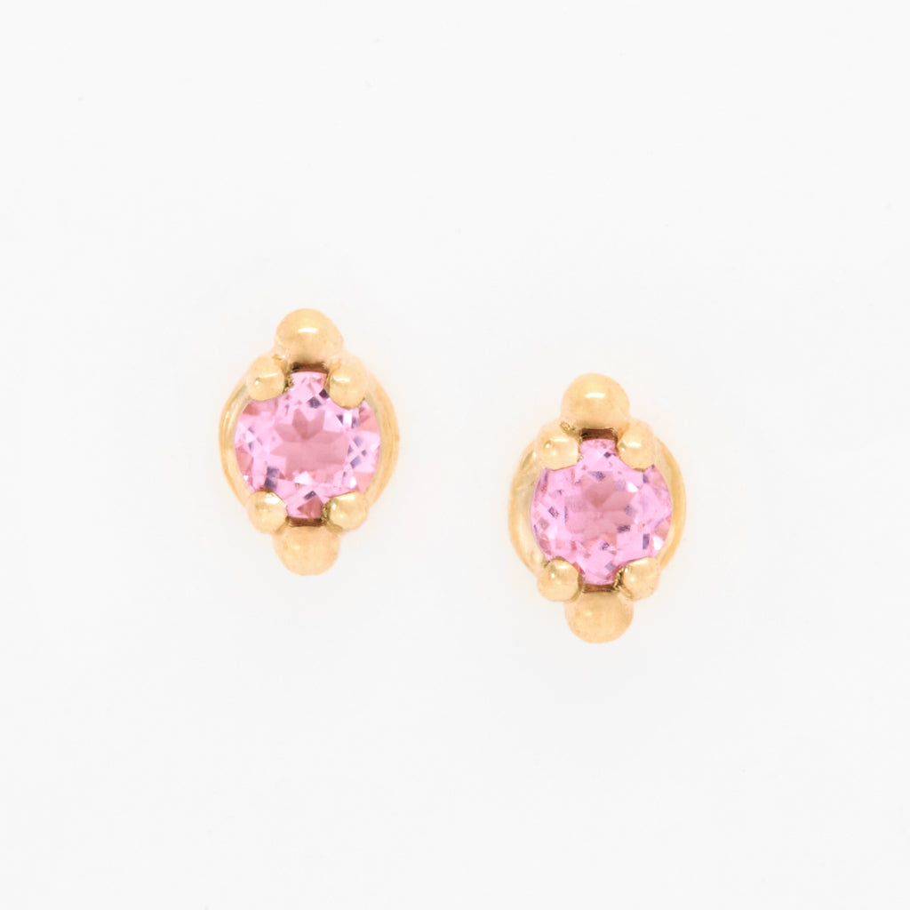 Customizable 3mm Round ColorKissed™ Stud Earrings No. 19280