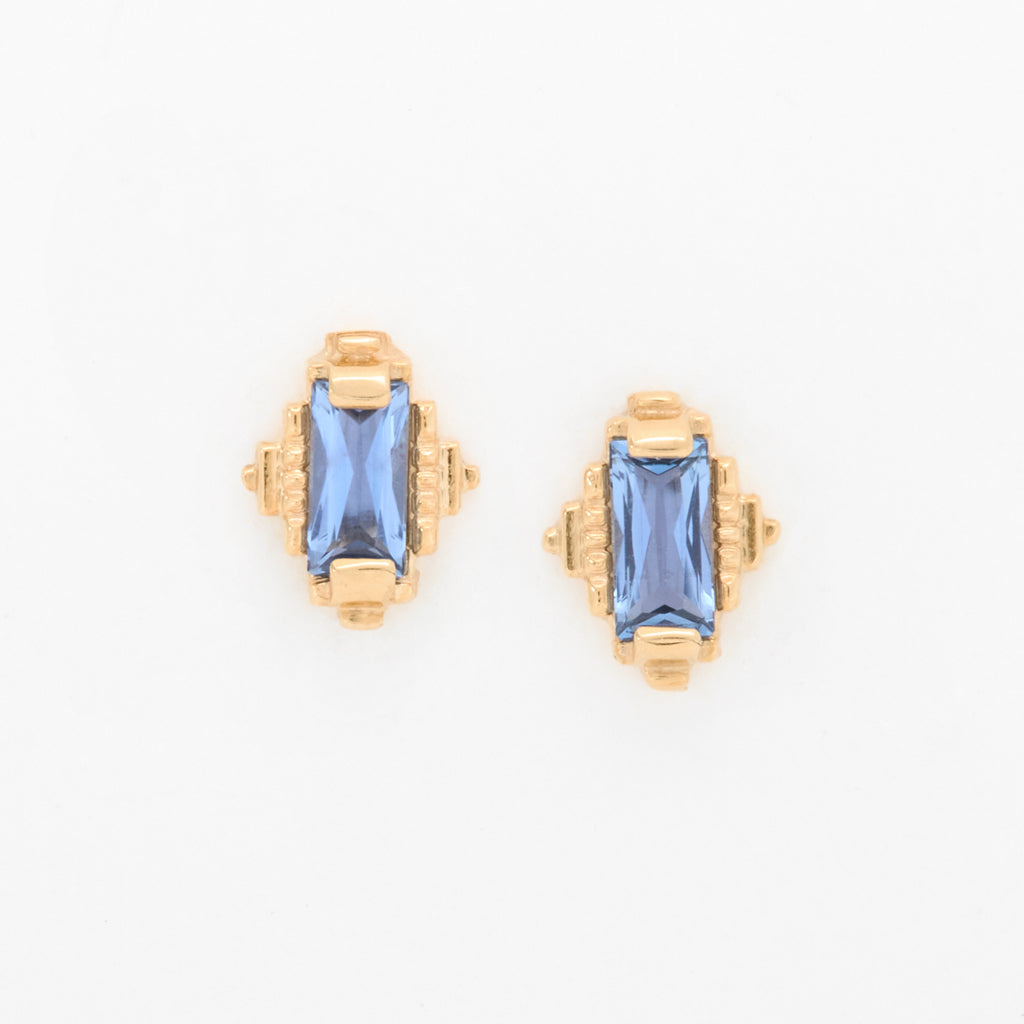Customizable 4x2mm Baguette ColorKissed™ Stud Earrings No. 19320