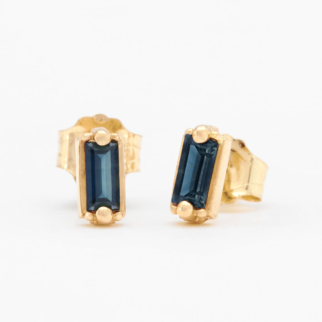 Customizable 4x2mm Baguette ColorKissed™ Stud Earrings No. 19340
