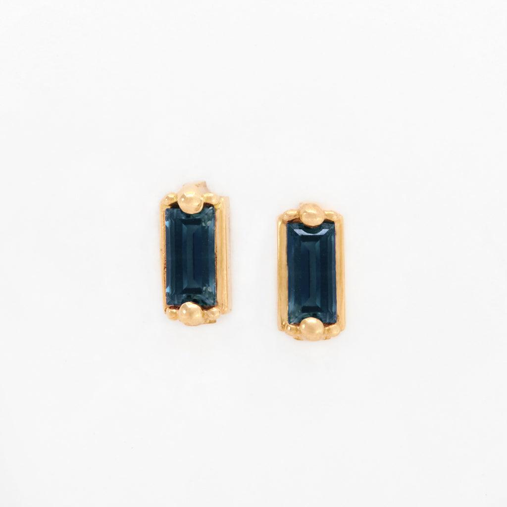 Customizable 4x2mm Baguette ColorKissed™ Stud Earrings No. 19340
