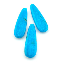 30x9x4mm Arizona Stabilized Turquoise Flat Teardrop Beads