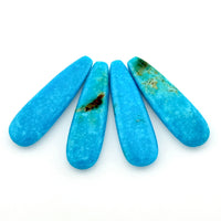 30x9x4mm Arizona Stabilized Turquoise Flat Teardrop Beads