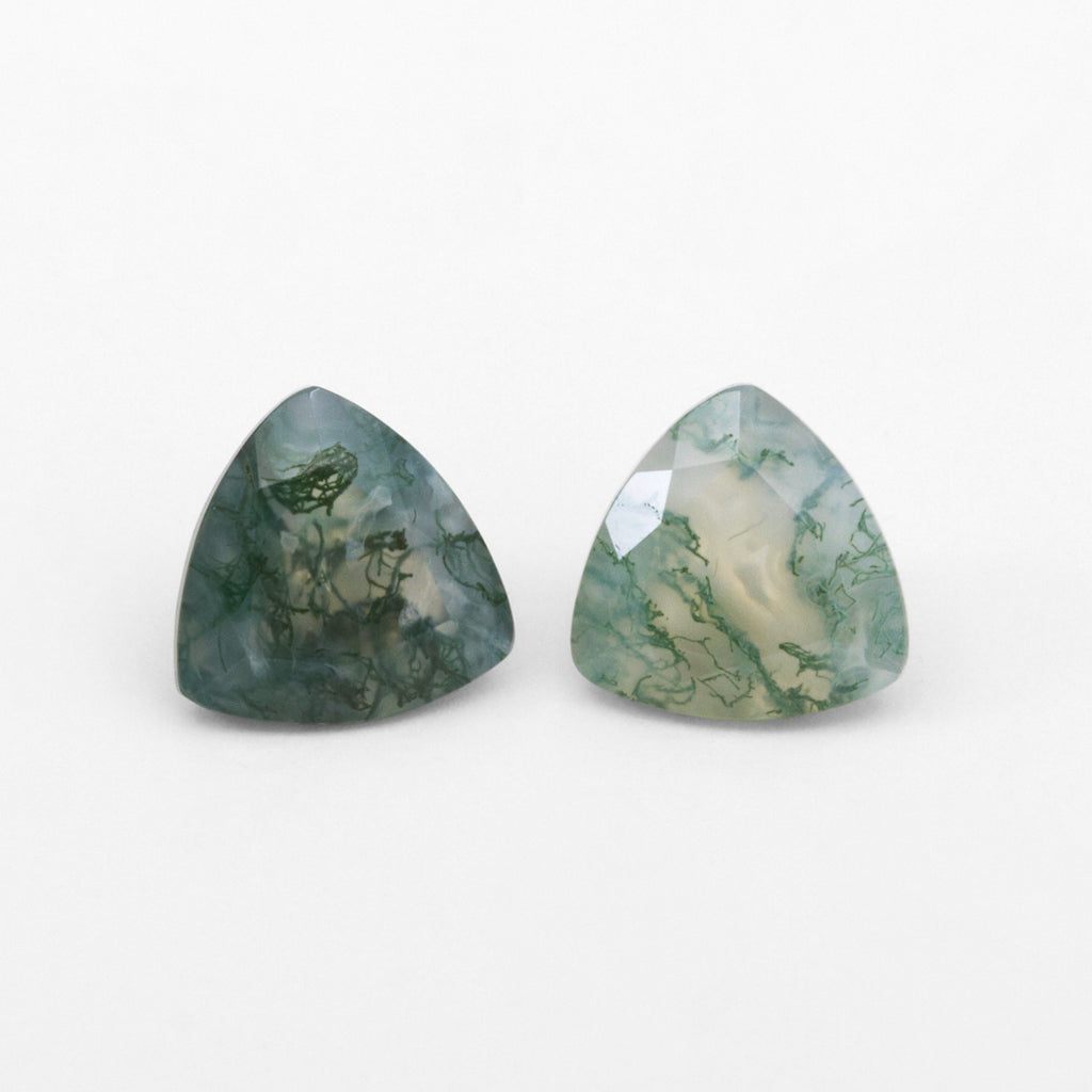 4 to 8mm Moss Agate Trillions